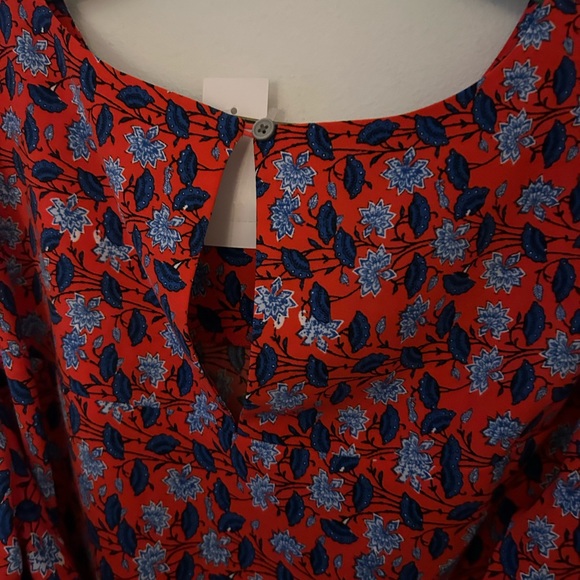 NWT LOFT border floral tie waist dress - Picture 5 of 6